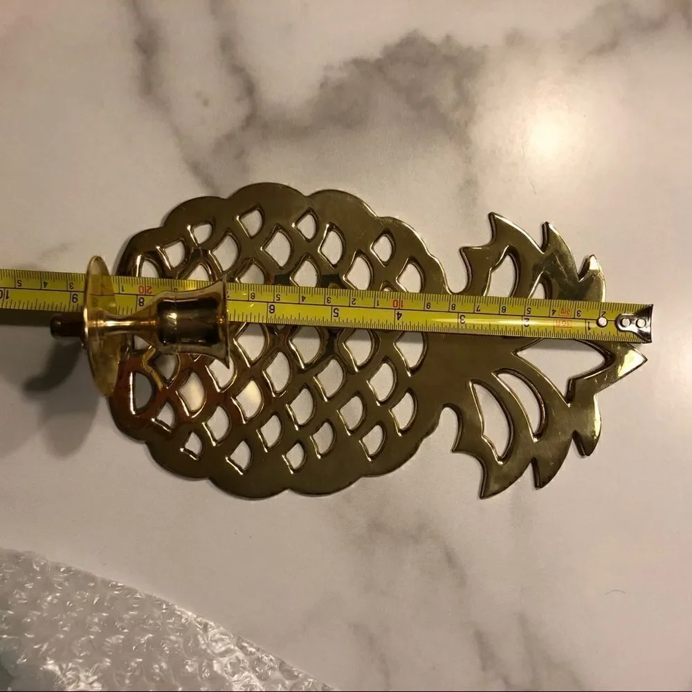 Vintage Gold Pineapple Wall Candle Holder Sconce